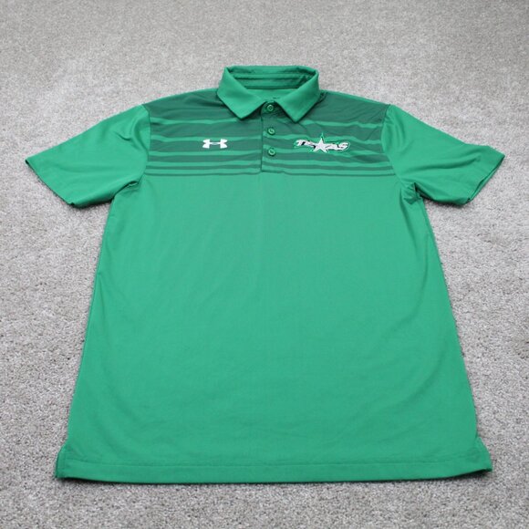 Texas Stars Polo Shirt Adult Small UA Under Armour Green AHL Loose Fit Heatgear - Picture 2 of 13